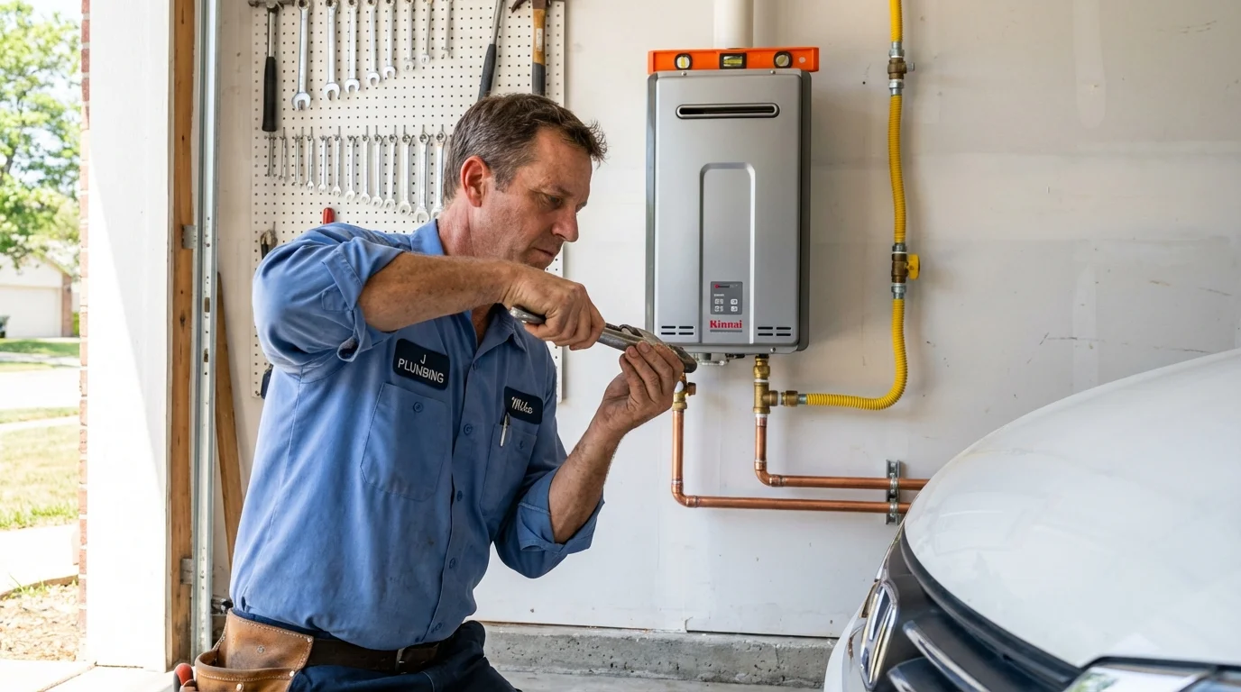 Tankless water heater installation by a Johns Plumbing LLC plumber in Scarborough